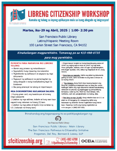  Free Citizenship Workshop-April 29 2025
