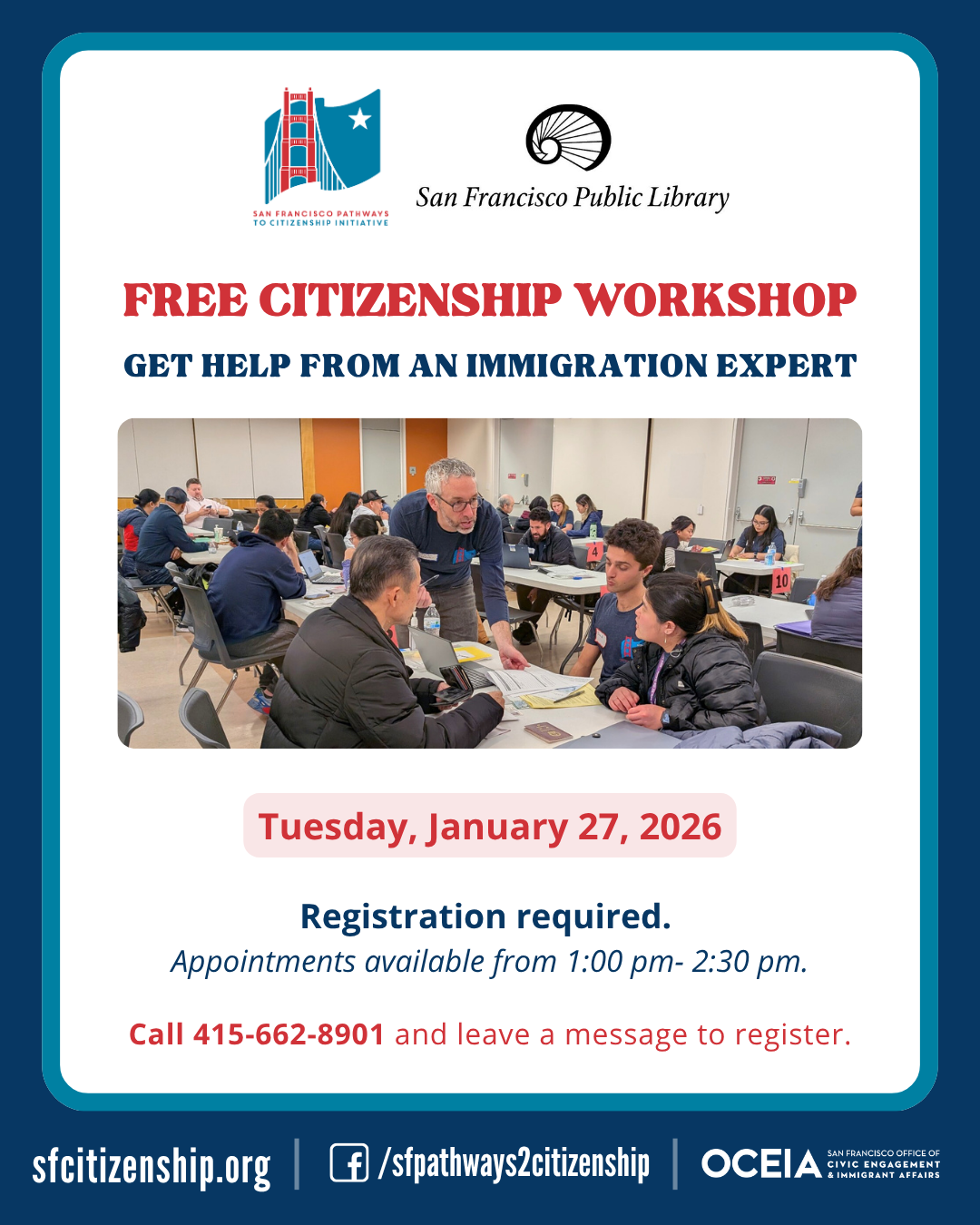 Free Citizenship workshop January 27, 2026