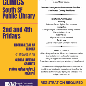 South SF Public Library Free Legal Clinics with API Legal Outreach