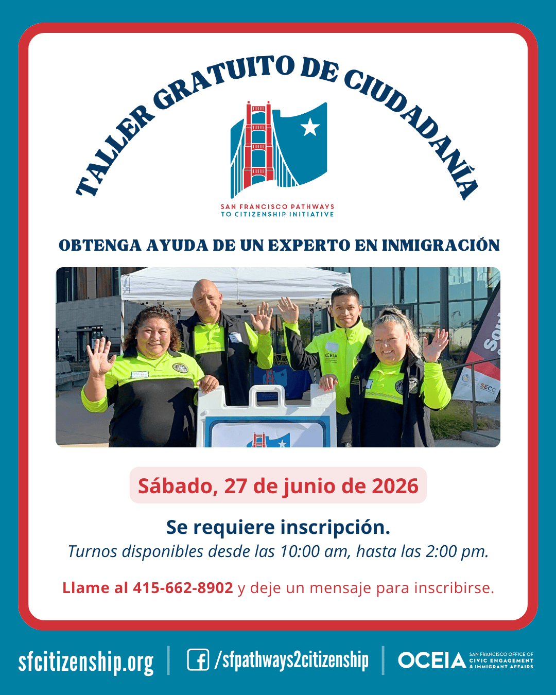 Free Citizenship Workshop flyer in Spanish (Espanol)
