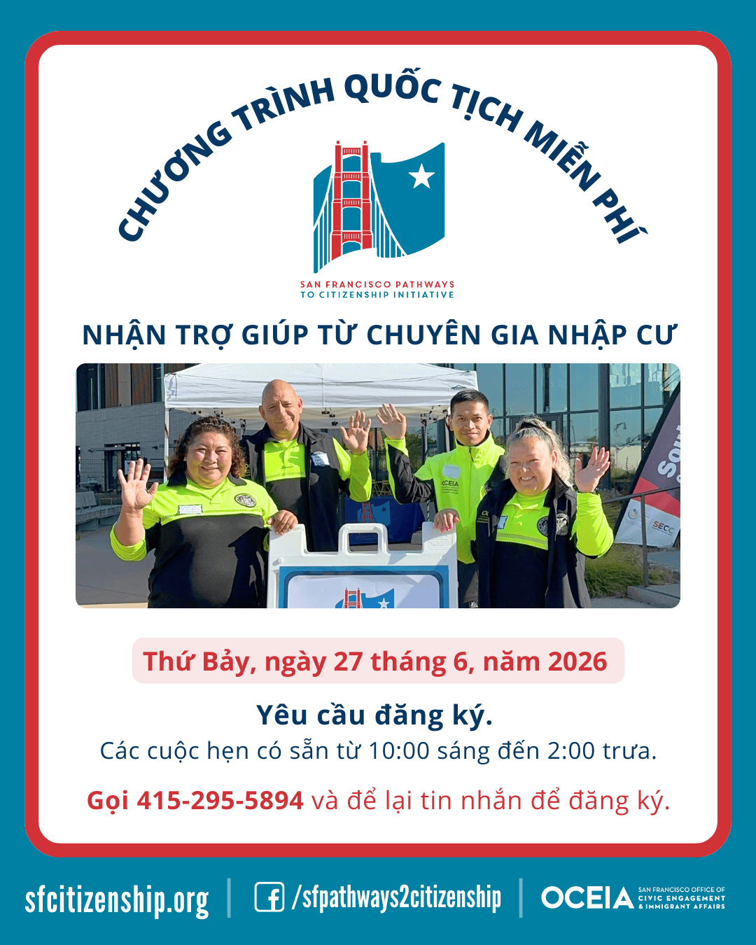 Free Citizenship Workshop flyer in Vietnamese